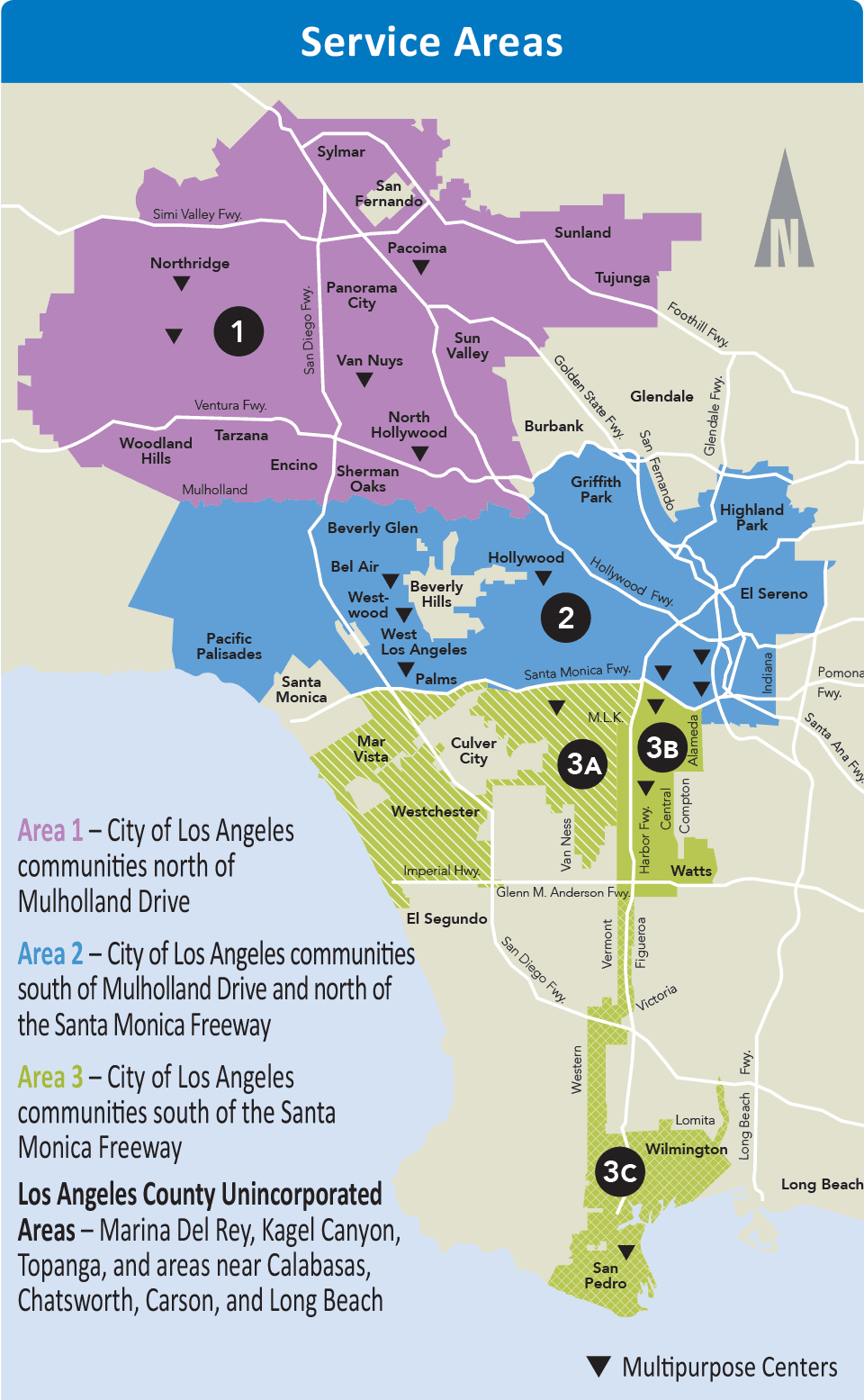 Map of Service Areas